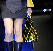 One of the Versace handbags at Fashion Week with neon highlights. Photo from Purse Page.